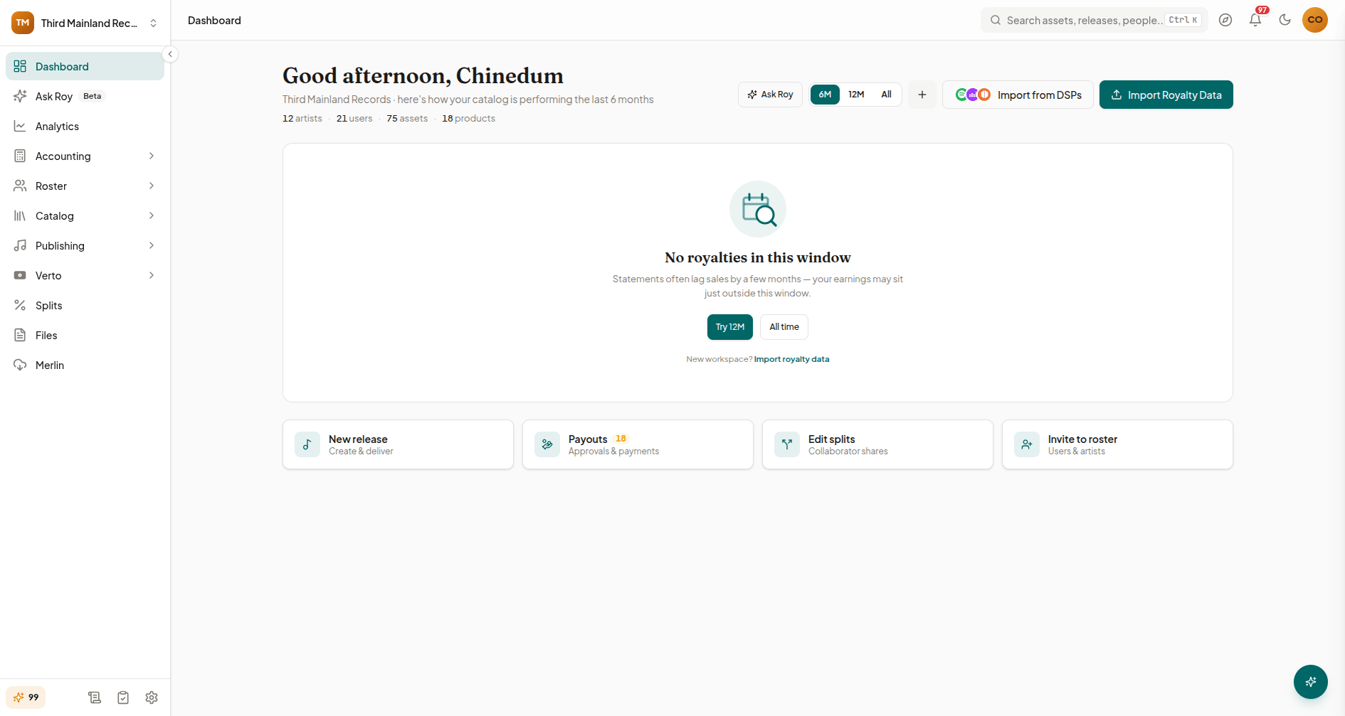 Admin dashboard with the Import from DSPs button highlighted